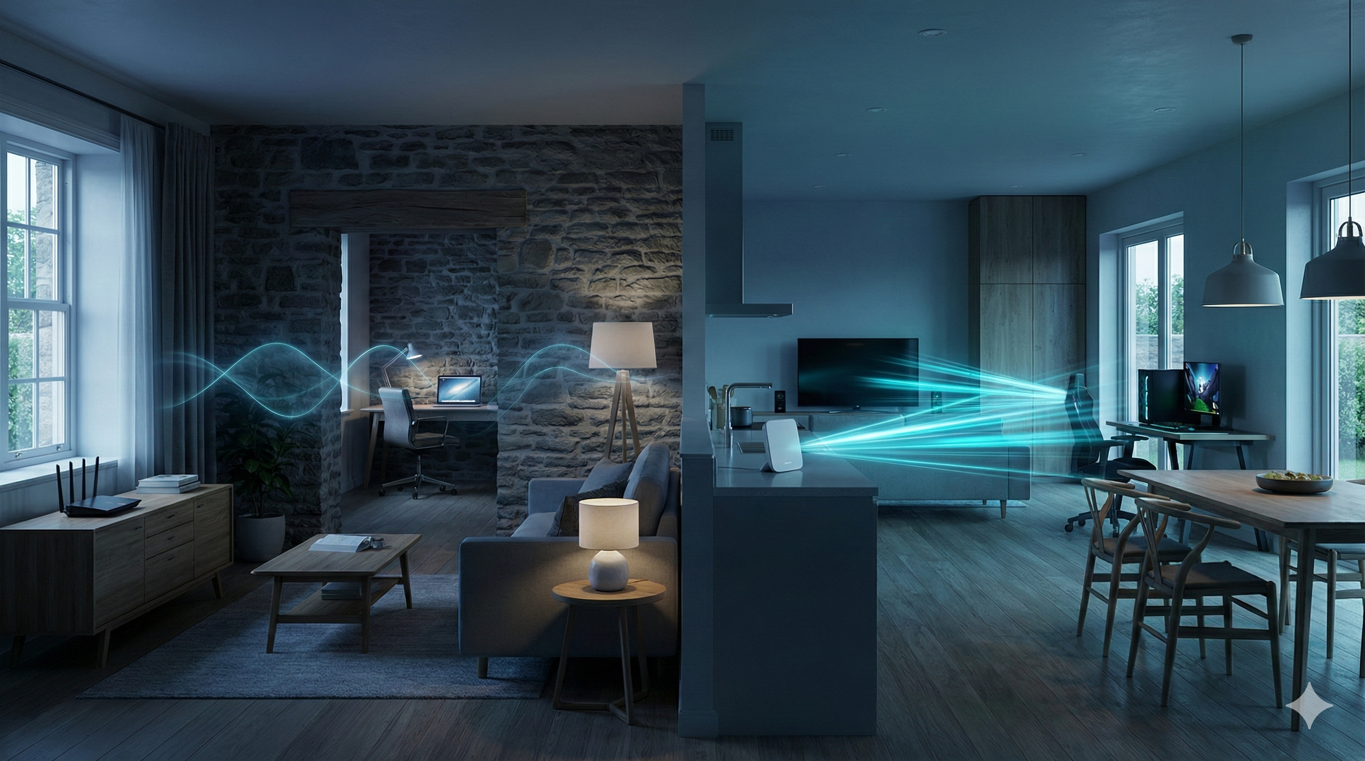 A practical guide to the real difference between 2.4 GHz and 5 GHz Wi-Fi, why one reaches farther and the other is faster, and how to choose the right one in each room.